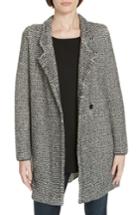Women's Eileen Fisher Organic Cotton Blend Tweed Coat, Size - Black