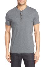 Men's Boss Tiller Denim Trim Henley, Size - Grey