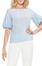 Women's Vince Camuto Bubble Sleeve Crepe Blouse, Size - Blue