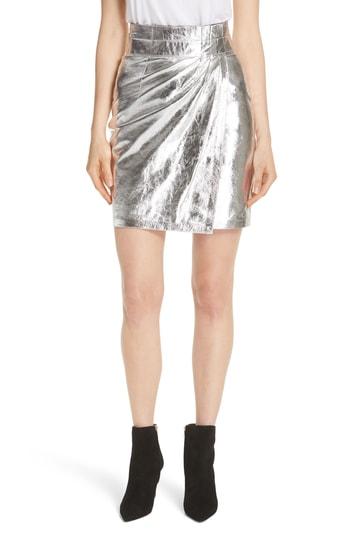 Women's Ba & Sh Mania Metallic Leather Skirt - Metallic
