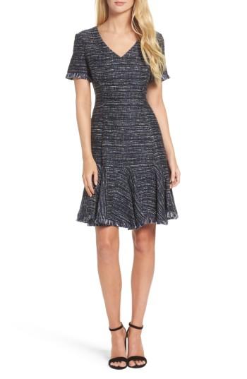 Women's Eliza J Short Sleeve Fit & Flare Dress - Blue