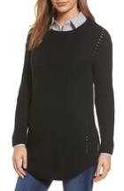 Women's Caslon Rib Knit Cotton Tunic, Size - Black