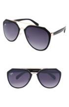 Women's Nem Cutting Edge 55mm Aviator Sunglasses - Black W Black