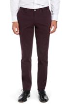 Men's Boss Stanino Flat Front Stretch Cotton Solid Trousers R - Purple