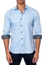 Men's Jared Lang Trim Fit Stripe Sport Shirt - Blue