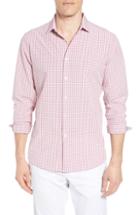 Men's Mizzen+main Stark Slim Fit Gingham Performance Sport Shirt, Size - Red