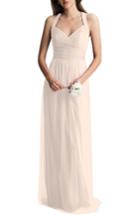 Women's #levkoff Crisscross Strap English Net A-line Gown - Pink