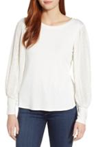 Women's 1.state Embroidered Sleeve Swing Tee, Size - White