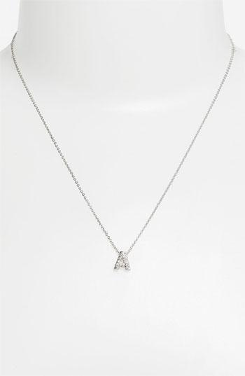 Nadri Initial Pendant Necklace A - Silver