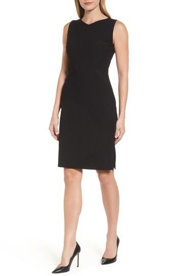 Women's Boss Dilamena Crepe Sheath Dress R - Black