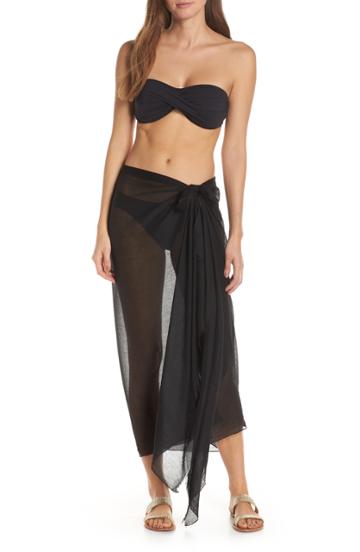 Women's Pool To Party Sarong Cover-up, Size - Black