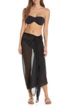 Women's Pool To Party Sarong Cover-up, Size - Black