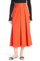 Women's Tibi Agathe High Waist Pleated Midi Skirt - Red