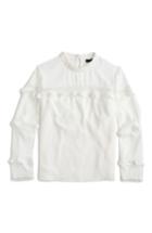 Women's J.crew Tiered Ruffle Top With Scalloped Lace Trim - Ivory