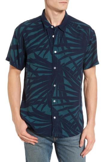 Men's Rvca Dayoh Woven Shirt, Size - Green
