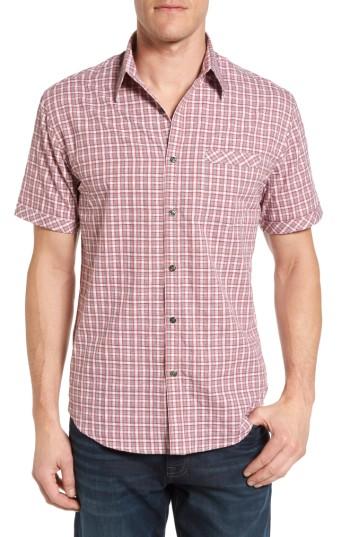 Men's James Campbell Marco Regular Fit Short Sleeve Sport Shirt - Red