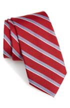 Men's Calibrate Fillmore Stripe Silk Tie, Size - Red