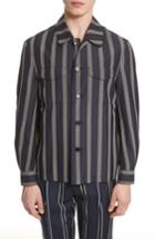 Men's Tomorrowland Stripe Silk Shirt - Black