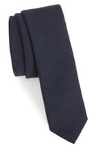 Men's Eleventy Houndstooth Wool Skinny Tie, Size - Blue
