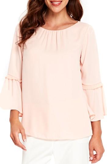 Women's Wallis Happy Days Flute Sleeve Blouse Us / 10 Uk - Pink
