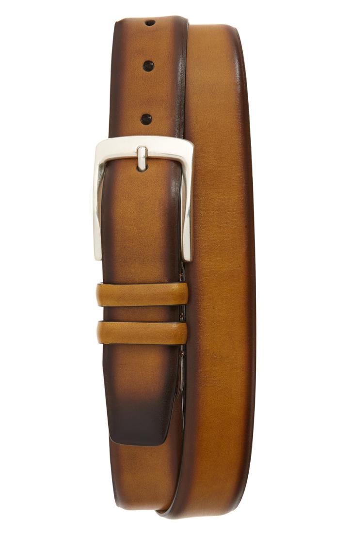 Men's Mezlan Rama Leather Belt - Honey
