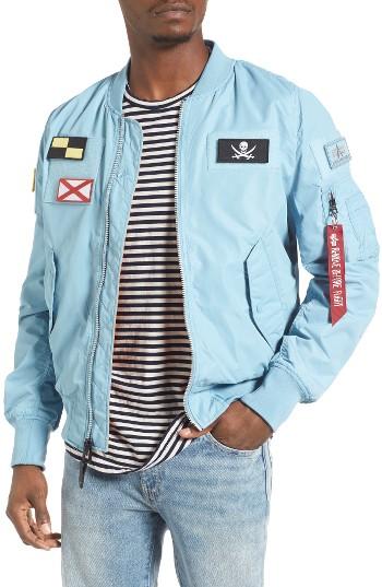 Men's Alpha Industries L-2b Flex Reversible Flight Jacket - Blue