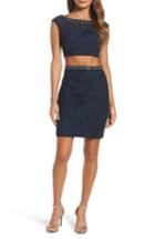 Women's Mac Duggal Embellished Two-piece Lace Dress - Blue