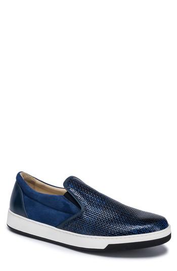 Men's Bugatchi Cinque Terre Woven Slip-on Sneaker M - Blue