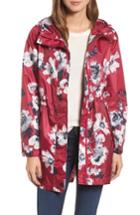 Women's Joules Right As Rain Packable Print Hooded Raincoat - Pink