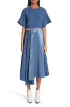Women's Roksanda Gianna Asymmetrical Satin Dress Us / 8 Uk - Blue