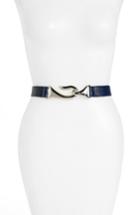 Women's Raina Aries Leather Belt, Size - Navy