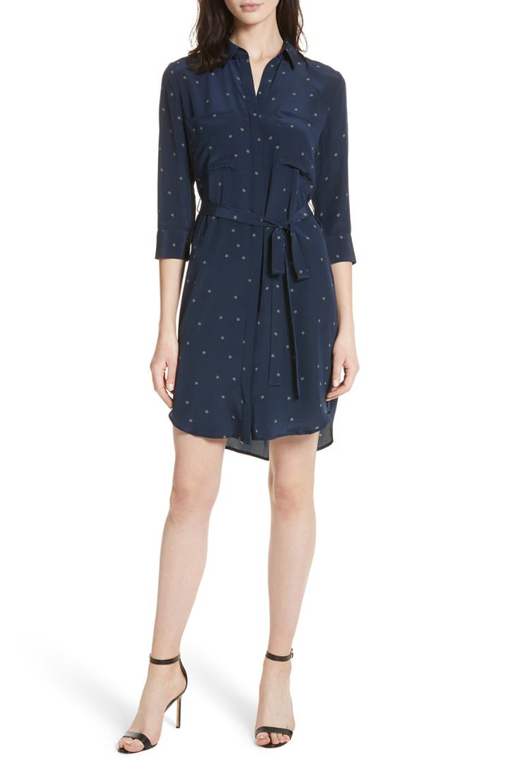 Women's L'agence Stella Star Print Silk Shirtdress