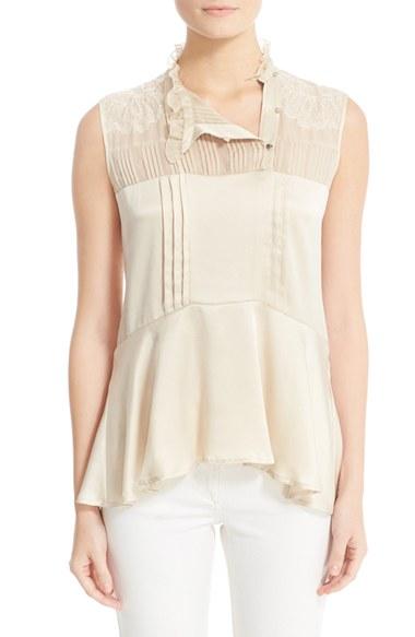 Women's Belstaff Julie Pintuck Silk Sleeveless Blouse