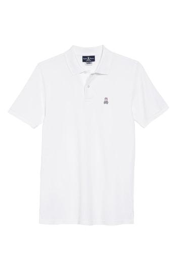 Men's Psycho Bunny The Classic Pique Polo (m) - White