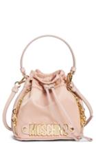 Moschino Letters Small Nylon Bucket Bag - Pink