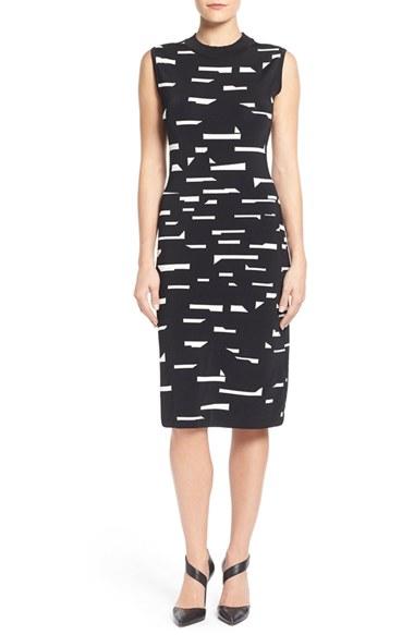 Women's Halogen Sleeveless Mock Neck Knit Dress - Black