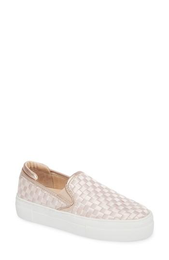 Women's Steve Madden Monte Woven Slip-on Sneaker .5 M - Pink