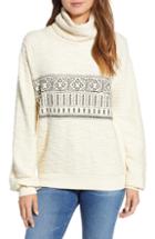 Women's Lucky Brand Fair Isle Embroidered Turtleneck Sweater - White