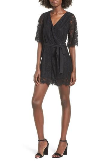 Women's Row A Lace Romper - Black