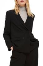 Women's Topshop Slouch Suit Blazer Us (fits Like 0) - Black