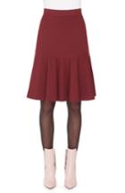 Women's Akris Punto Flounce Hem Skirt - Burgundy