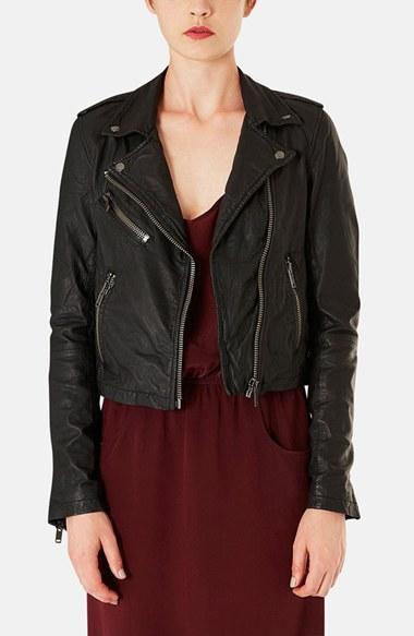 Topshop Boutique Leather Moto Jacket