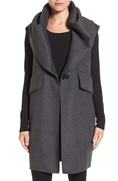Women's Derek Lam 10 Crosby Double Face Sleeveless Coat - Grey