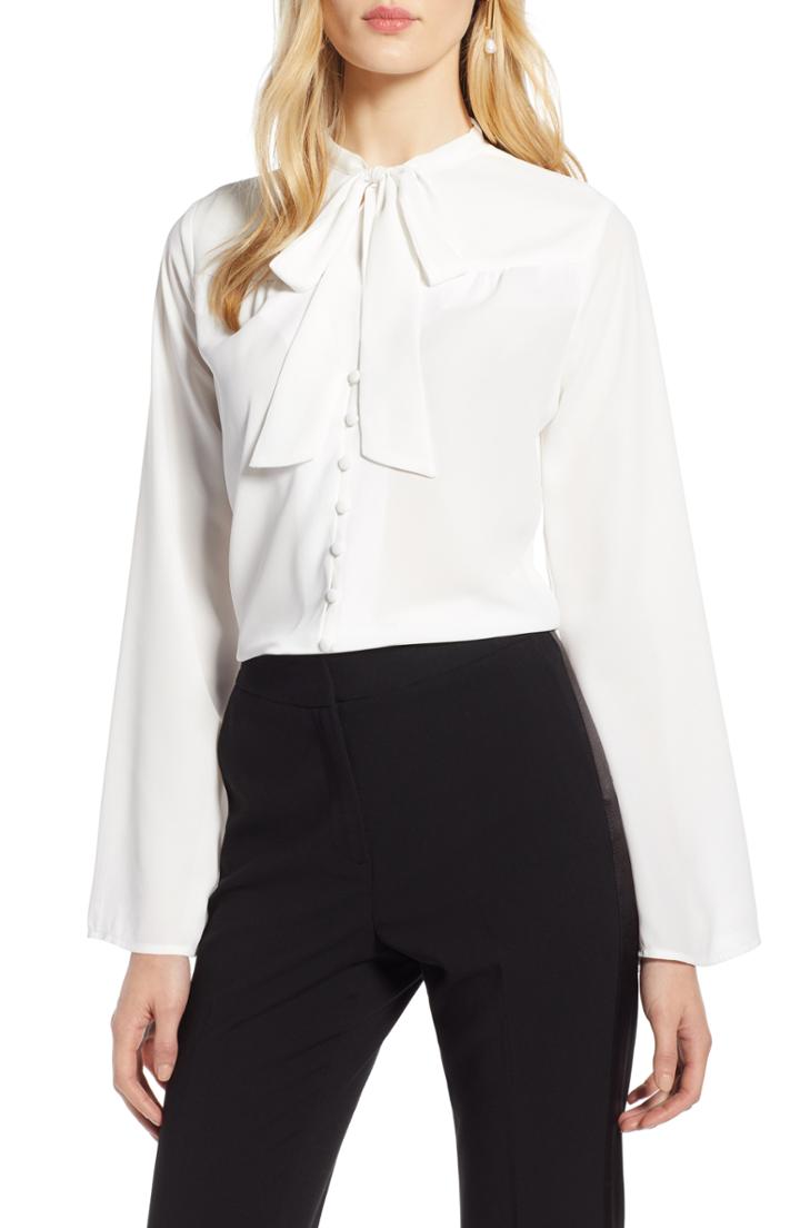 Women's Vince Camuto Asymmetrical Ruffle Front Blouse, Size - Red
