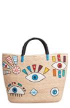 Agua D' Mar Funky Eyes Straw Bucket Bag -