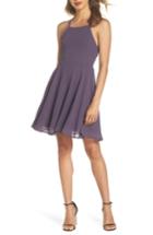 Women's Lulus Good Deeds Lace-up Skater Dress - Purple