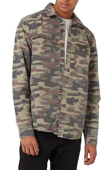 Men's Topman Camo Shirt Jacket