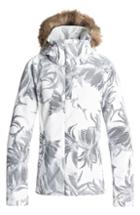Women's Roxy Jet Ski Slim Fit Waterproof Warmflight Insulated Snow Jacket With Faux Fur Trim
