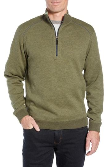 Men's Tommy Bahama Flipsider Reversible Quarter-zip Pullover, Size - Green