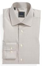 Men's David Donahue Regular Fit Dress Shirt - 34/35 - Brown